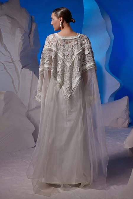 Samant Chauhan Embroidered Floral Applique Kaftan 