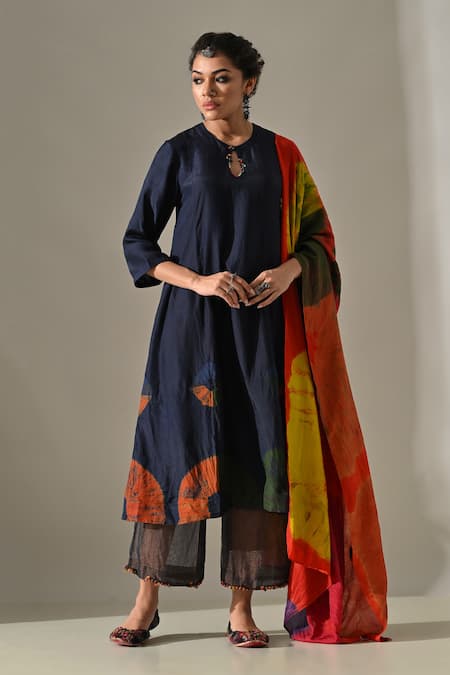 Medha Panelled Tie Dye Kurta Pant Set 