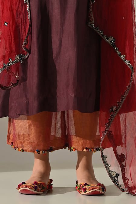 Shop_Medha_Purple , Tissue, Organza Embroidery, Beads, Sequins Hand Tunic Set _Online_at_Aza_Fashions