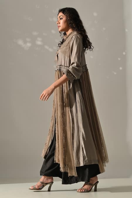 Medha Pure Silk Collared Tunic 