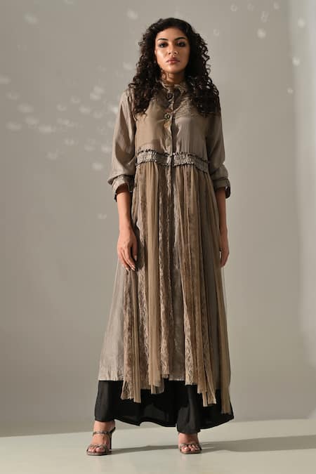 Medha Pure Silk Collared Tunic 