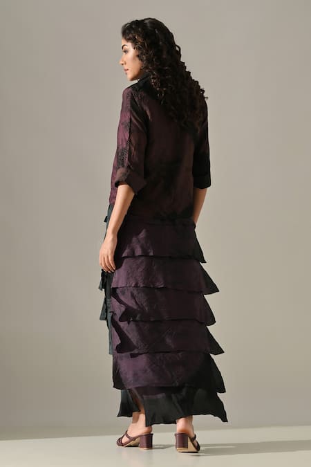 Medha Tie Dyed Shirt & Tiered Skirt Set 