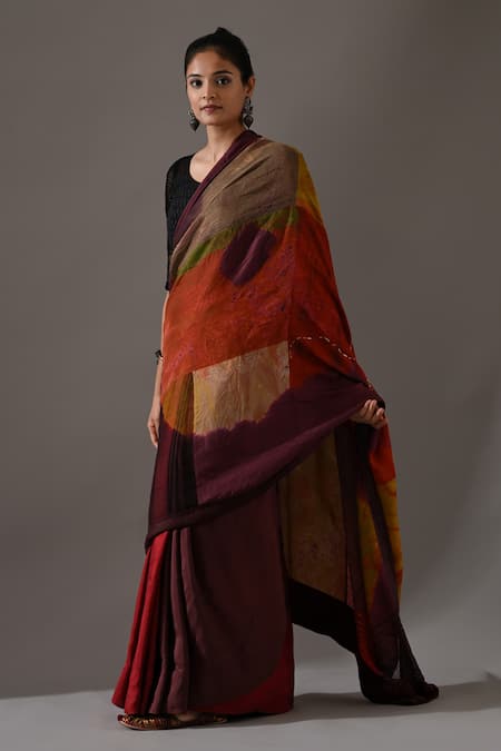 Medha Multi Color Silk, Cotton, Net Patchwork, Embroidery Pure Saree With Blouse Online at Aza Fashions Medha_Multi Color Silk, Cotton, Net Patchwork, Embroidery Pure Saree With Blouse _Online_at_Aza_Fashions