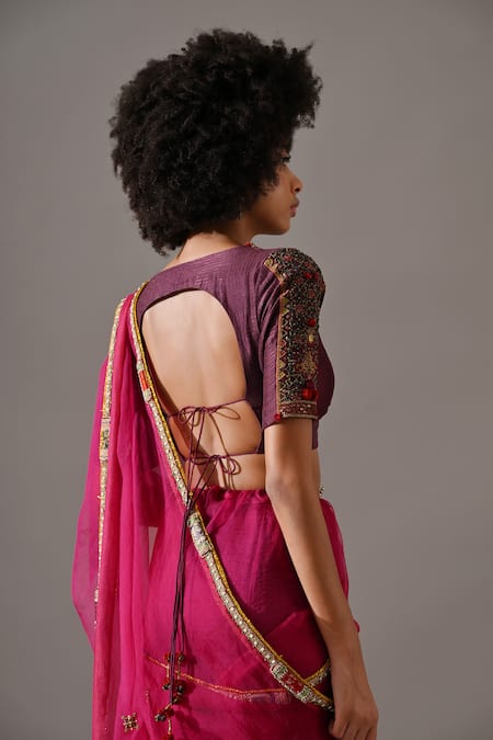 Medha Hand Embroidered Saree With Blouse 
