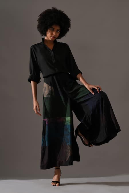 Medha Patchwork Tie Dye Shirt & Palazzo Set 