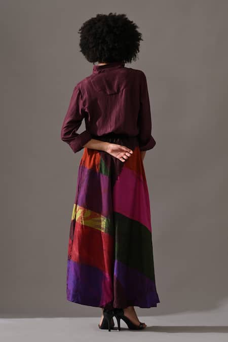 Medha Patchwork Tie Dye Flared Palazzo & Shirt Set 