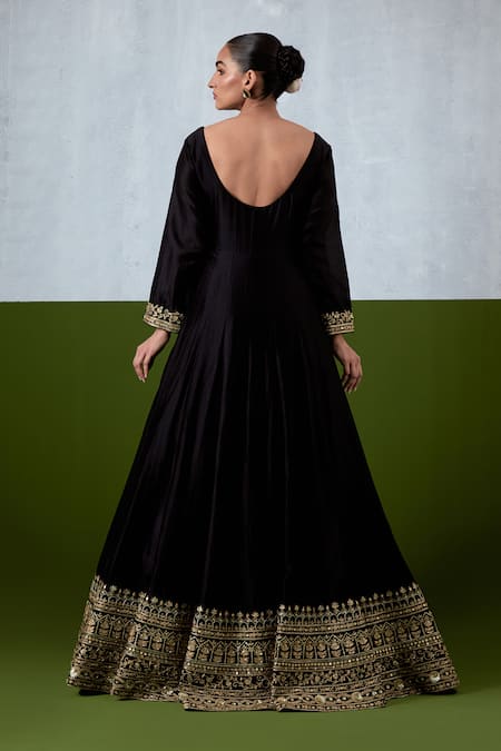 Ikshita Choudhary Hand Embroidered Chanderi Anarkali With Dupatta 