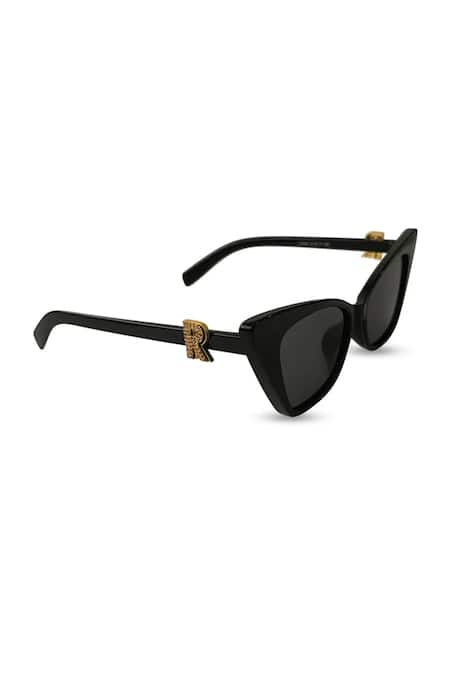 PRERTO Personalized Black Cat Eye Sunglasses 