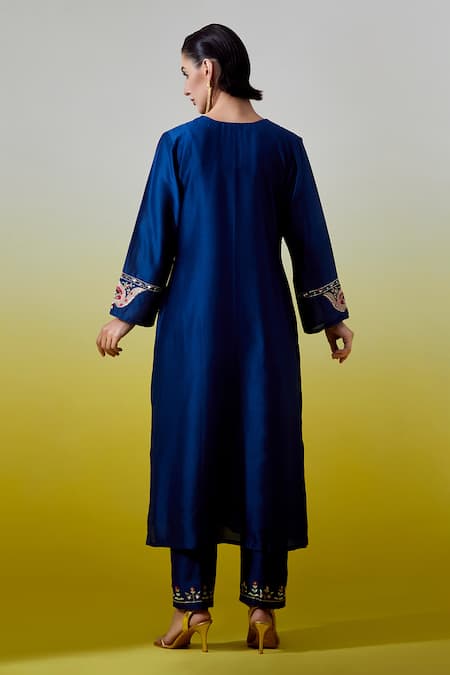 Anantaa By Roohi Silk Chanderi Kurta With Pant 