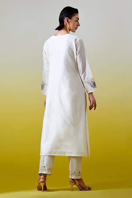 Anantaa By Roohi Silk Chanderi Kurta With Pant 