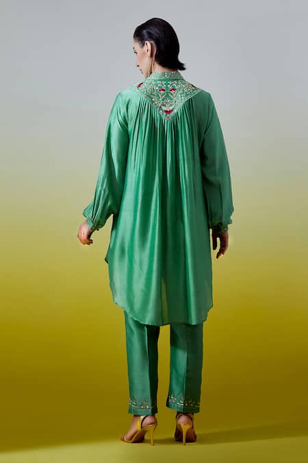 Anantaa By Roohi Silk Chanderi Shirt With Pant 