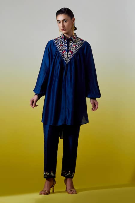 Anantaa By Roohi Silk Chanderi Shirt With Pant 