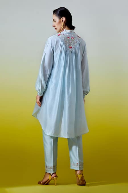 Anantaa By Roohi Silk Chanderi Pintuck Shirt With Pant 