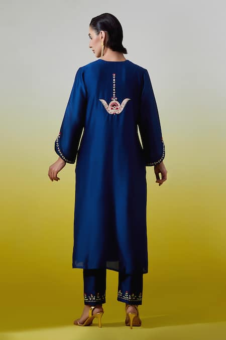 Anantaa By Roohi Silk Chanderi Kurta With Pant 