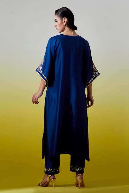 Anantaa By Roohi Silk Chanderi Kaftan Kurta & Pant Set