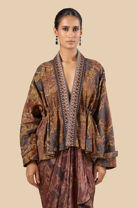 Tarun Tahiliani Printed Peplum Jacket 