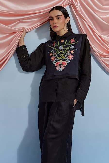 POZRUH Bouquet Bib Top With Shirt 