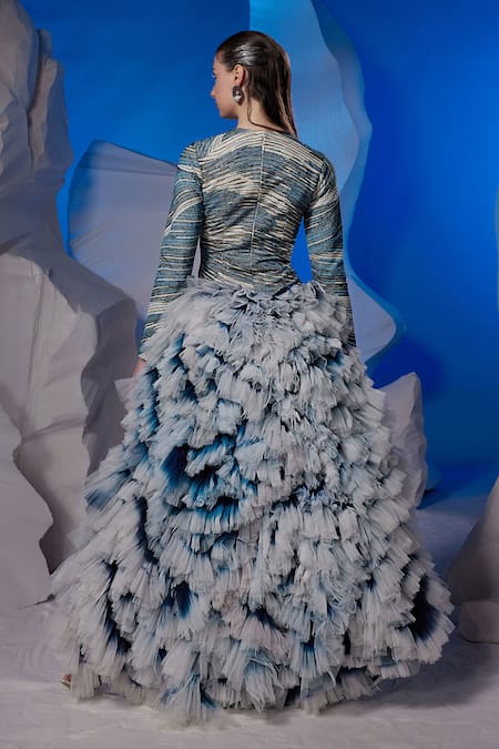 Samant Chauhan Abstract Pattern Gown 