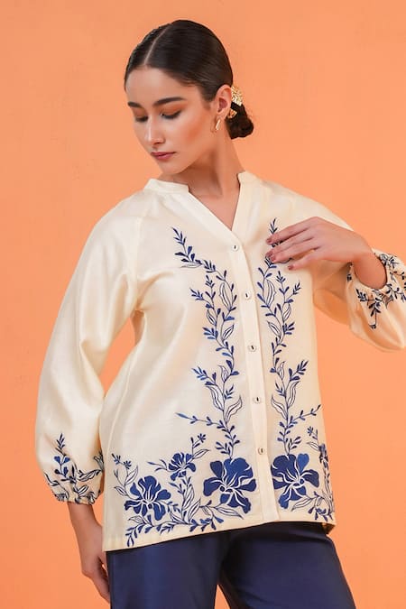 Origani Resham Thread Embroidered Top 