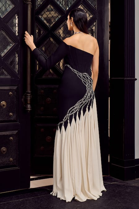 Supria Munjal Off Shoulder Corset Gown 