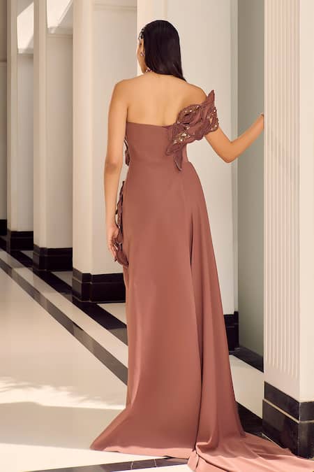 Supria Munjal Assymetrical Sculpted Draped Gown 