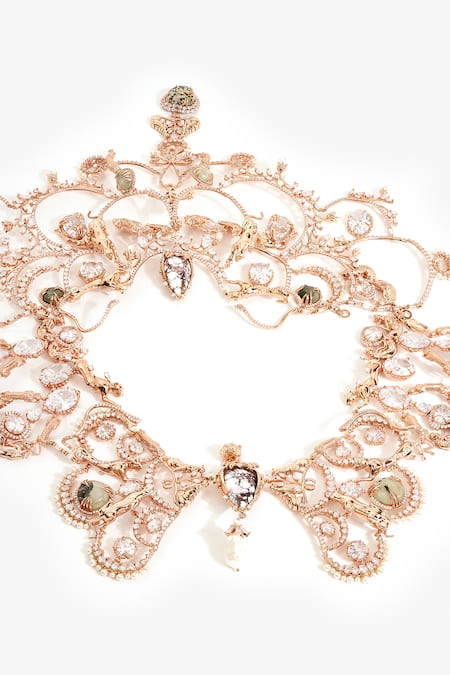 Shop_Outhouse_Rose Gold Born In The Wild Body Cape _Online_at_Aza_Fashions