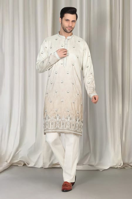 Aham-Vayam Mint Cotton Embroidery Bahaar Printed Kurta And Pant Set at Aza Fashions Aham-Vayam_Mint Cotton Embroidery Bahaar Printed Kurta And Pant Set _at_Aza_Fashions