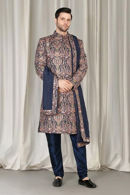 Aham-Vayam Kashmiriyat Embroidered Sherwani Kurta Set