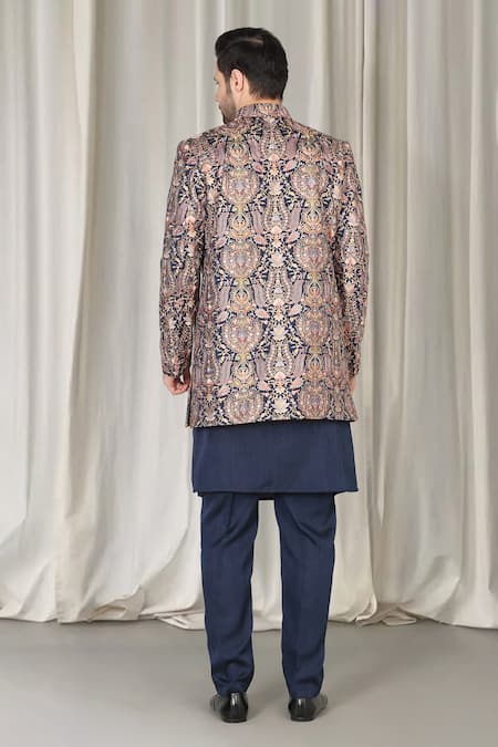 Aham-Vayam Kashmiriyat Embroidered Sherwani Jacket Set 