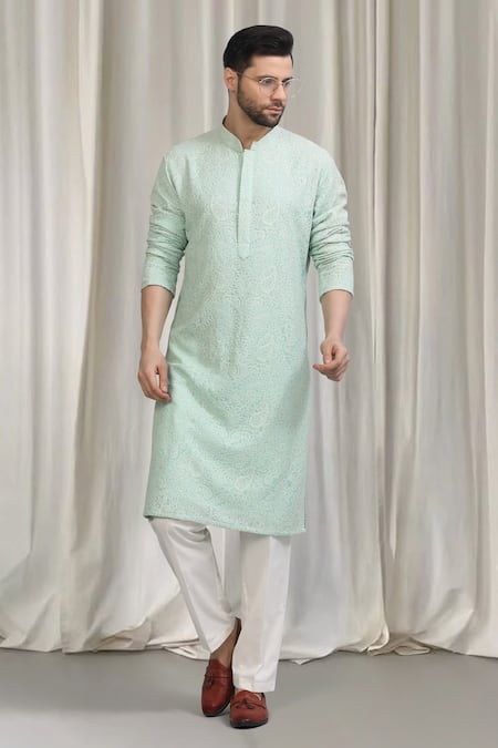 Aham-Vayam Upwan Embroidered Kurta Set 