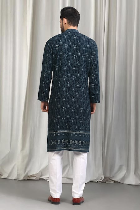 Aham-Vayam Pushpotsav Embroidered Kurta & Pant Set 