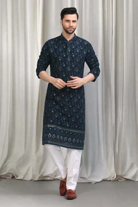 Aham-Vayam Pushpotsav Embroidered Kurta & Pant Set 