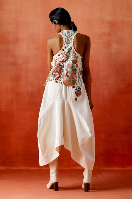 Jajaabor Embroidered Jacket & Denim Skirt Set 