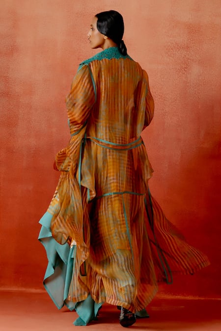 Jajaabor Printed Shrug Skirt Set 