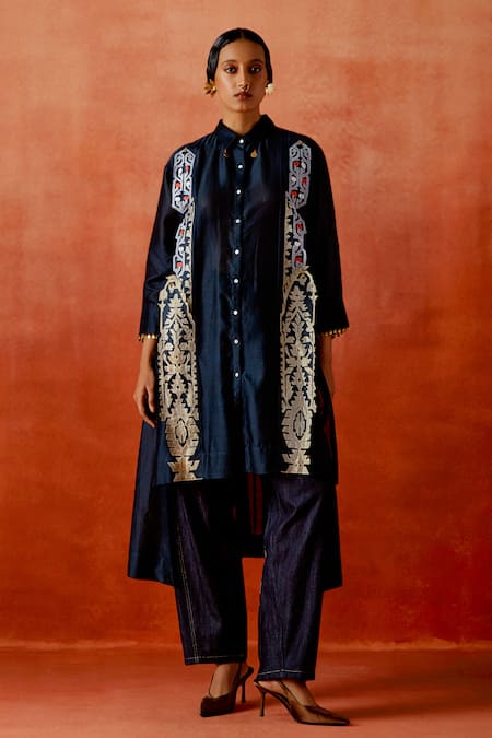 Jajaabor Pleated Tunic & Pant Set 