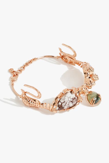 Outhouse_Rose Gold Leopard Temptress Embellished Choker _Online_at_Aza_Fashions