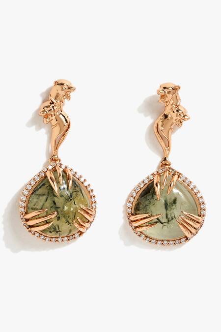 Outhouse La Leopard Claw Embellished Drop Earrings 