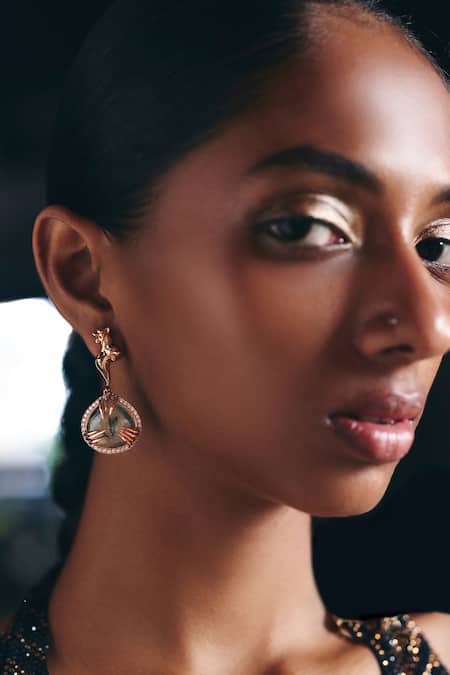 Outhouse La Leopard Claw Embellished Drop Earrings 