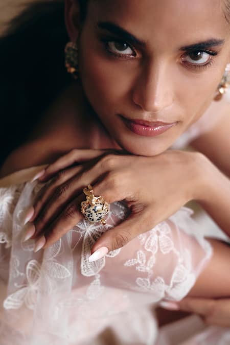 Outhouse The Wild Empress Stone Embellished Ring 