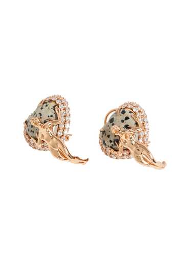 Outhouse_Rose Gold Stones, Gemstones, The Wild Empress Dalmatian Studded Earrings _Online_at_Aza_Fashions