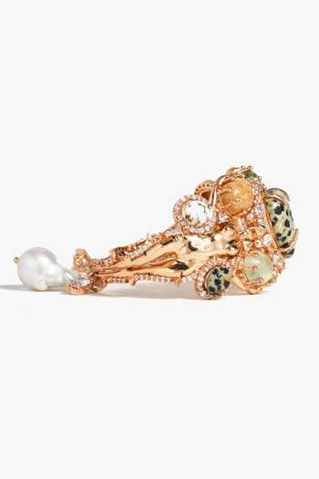 Buy_Outhouse_Rose Gold Gemstones, Pearls, Crystals The Wild Empress Handcuff _Online_at_Aza_Fashions