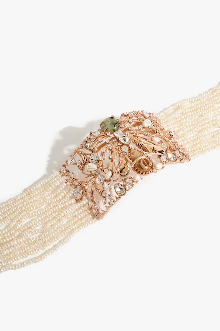 Outhouse_Rose Gold Wild Serenade Crown Necklace _Online_at_Aza_Fashions