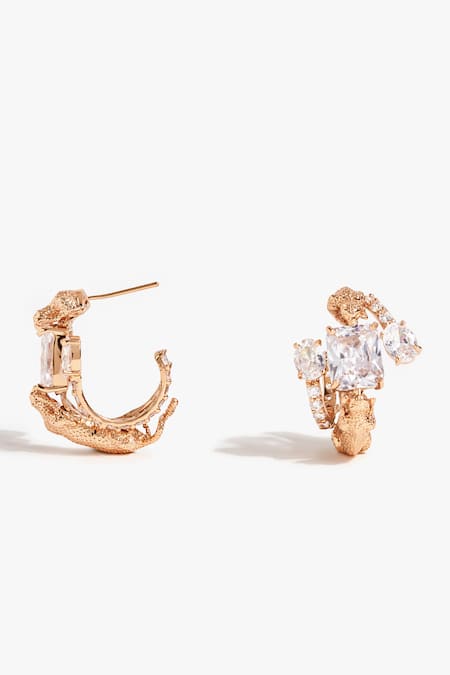 Shop Outhouse Rose Gold Crystals Leopard Halo Hoops at Aza Fashions Shop_Outhouse_Rose Gold Crystals Leopard Halo Hoops _at_Aza_Fashions