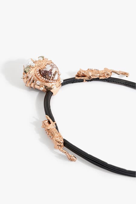 Outhouse_Rose Gold The Wild Empress Rope Hasli Necklace _Online_at_Aza_Fashions