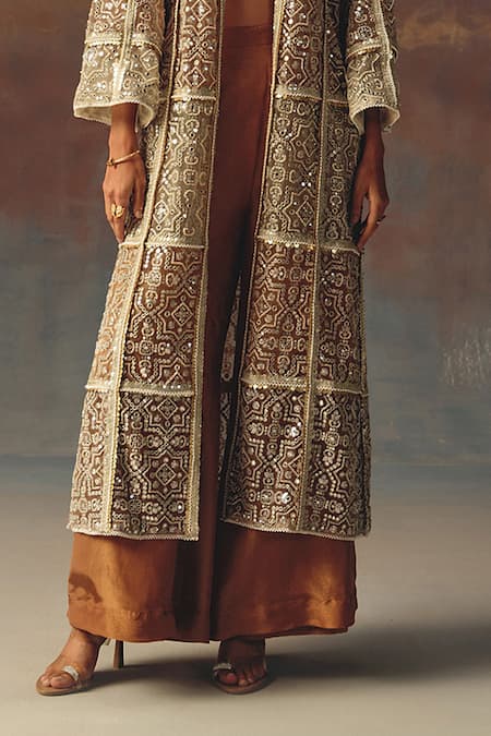 Buy_Twenty Nine_Gold Tissue Palazzo 