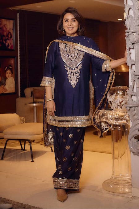 Gopi Vaid Mahiz Floral Yoke Embroidered Kurta Set