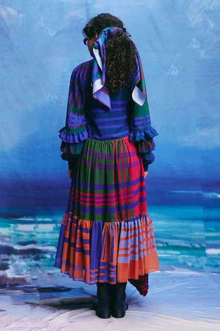 ZiP by Payal & Zinal Azure Checkered Dress 