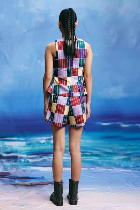 ZiP by Payal & Zinal Echo Checkered Top & Shorts Co-ord Set 