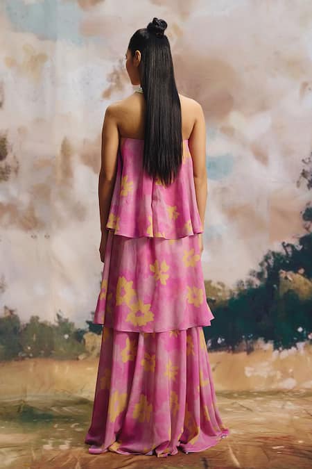 ZiP by Payal & Zinal Crystal Canopy Tiered Strapless Dress 