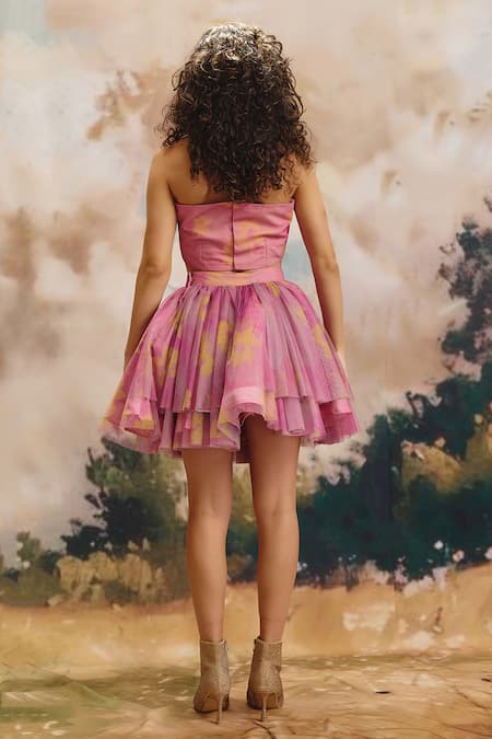 ZiP by Payal & Zinal Bubble Wrap Pleated Flowy Skirt 